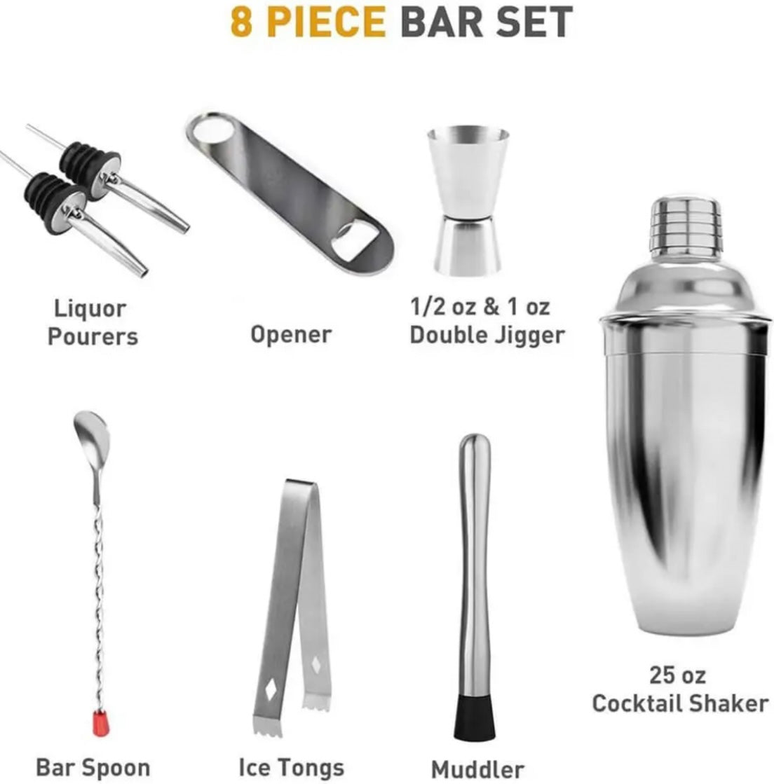 8 piece Cocktail Shaker Set