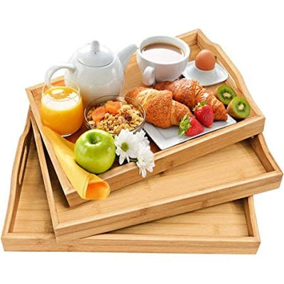 3 piece Bamboo Tray Set