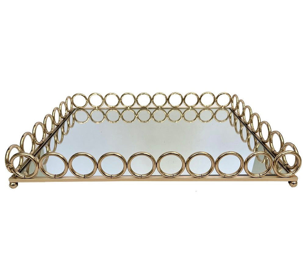 Large Privé Gold Mirror Tray