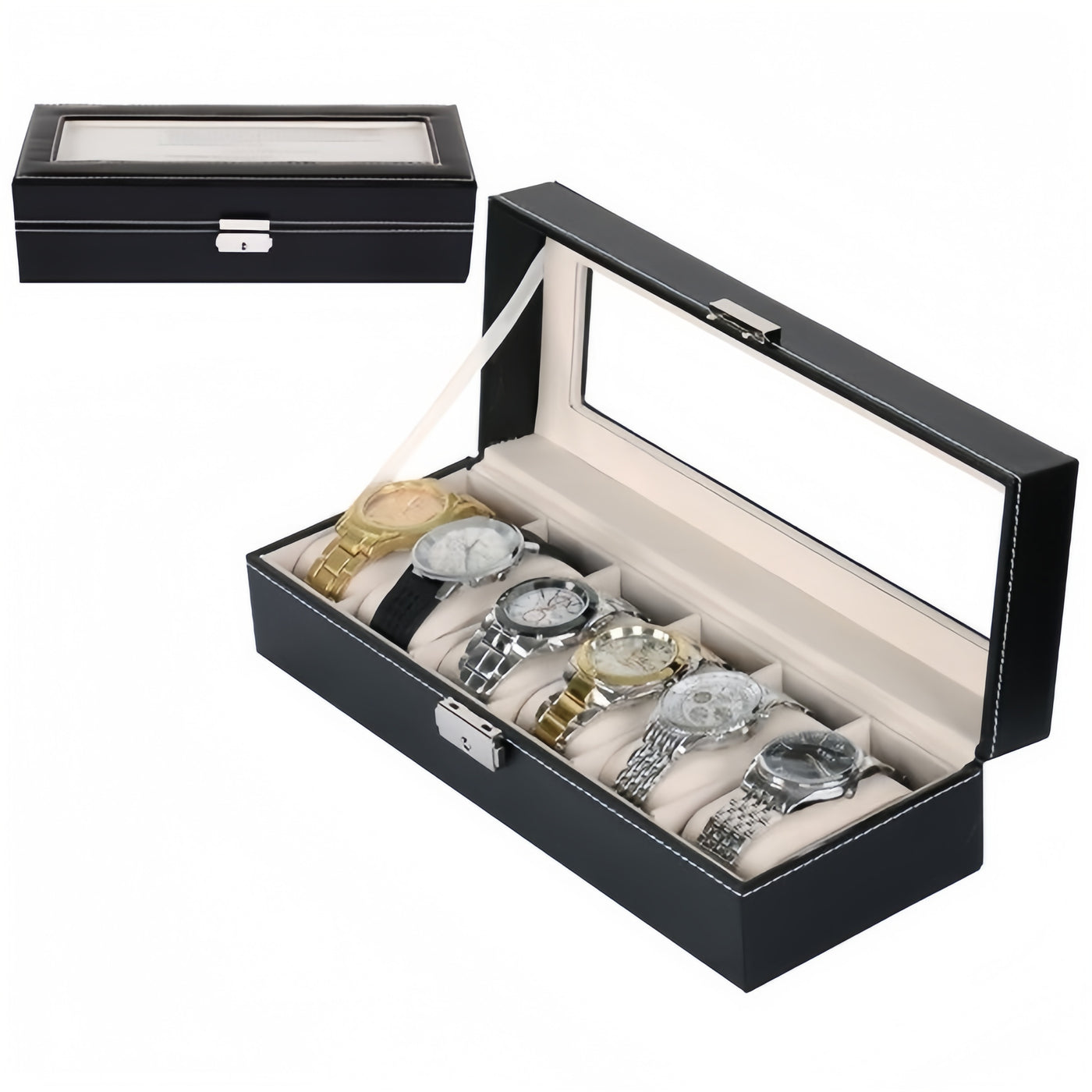 6 slot Leather Watch Box