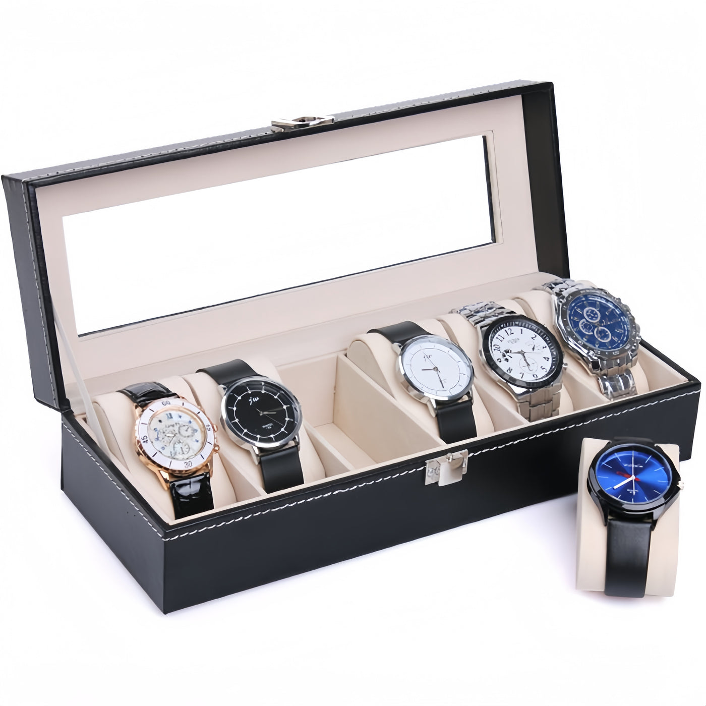 6 slot Leather Watch Box