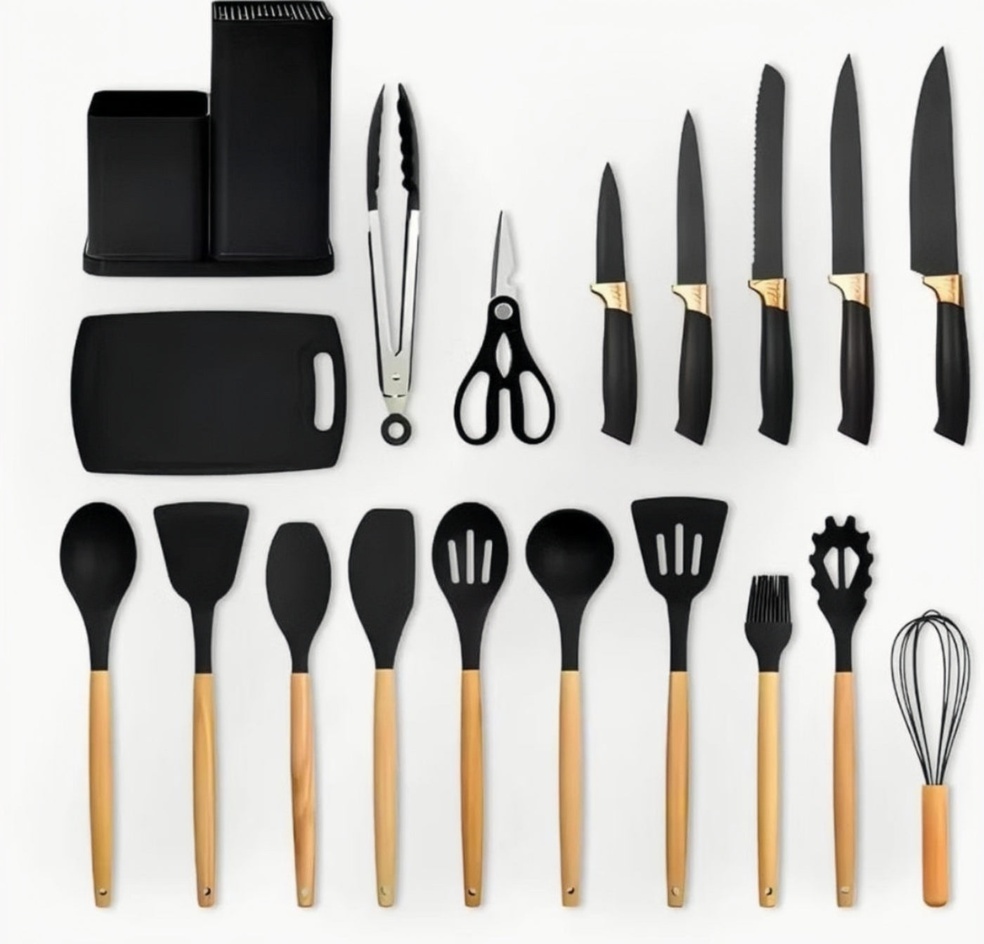 Black 19 piece Silicon Utensil Set