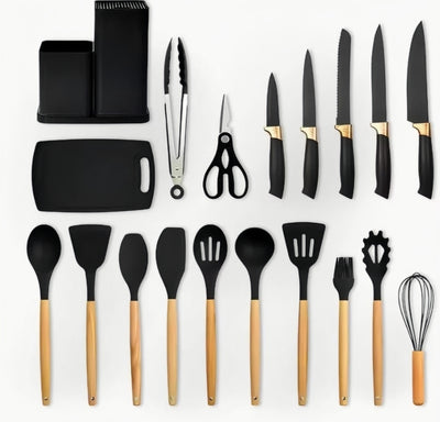 Black 19 piece Silicon Utensil Set