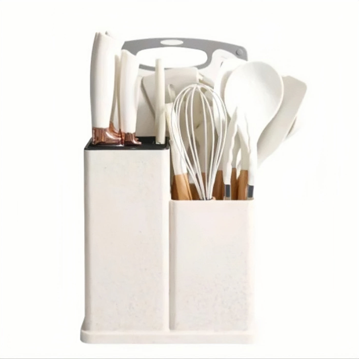White 19 piece Silicon Utensil Set
