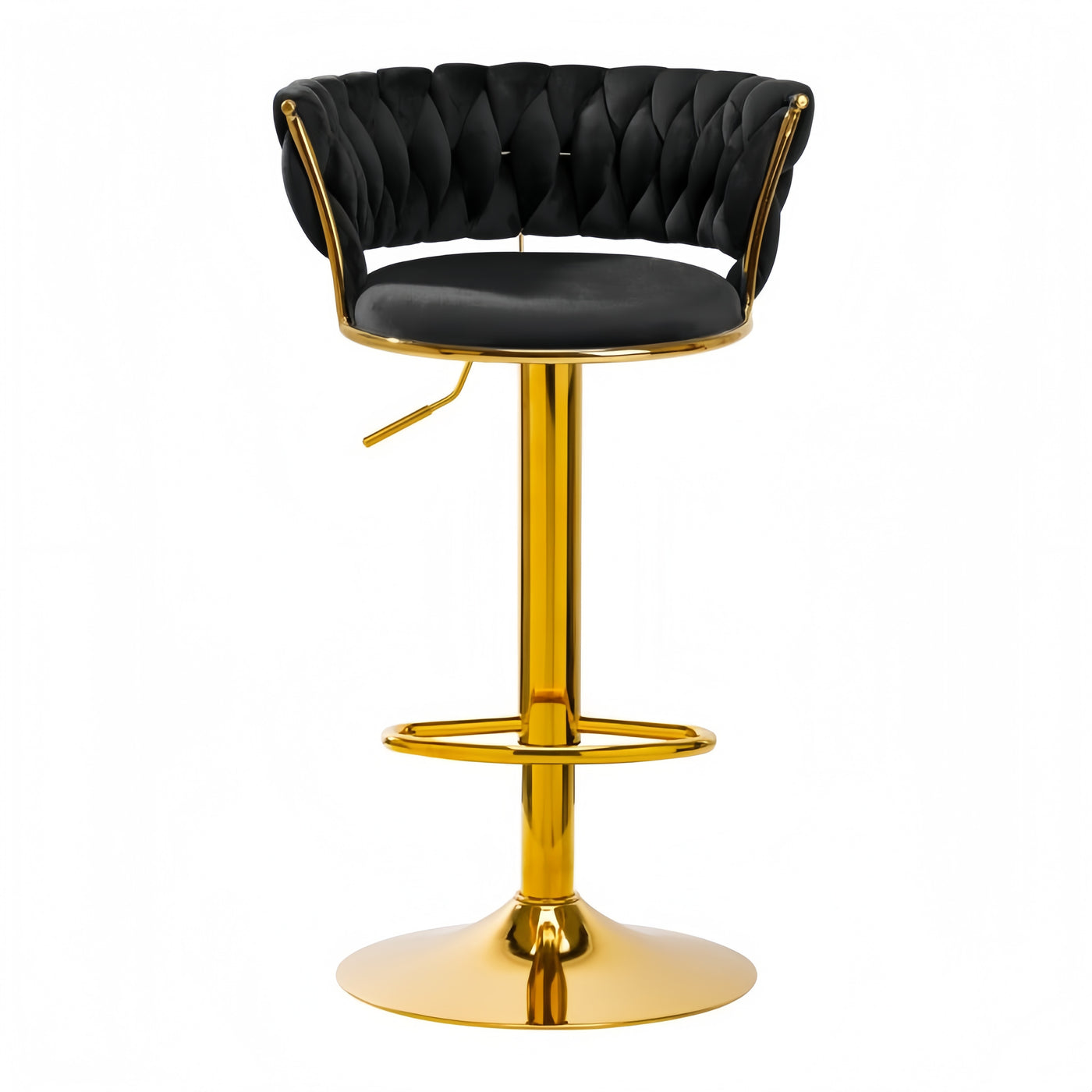 Black Velvet Swivel Bar Stool