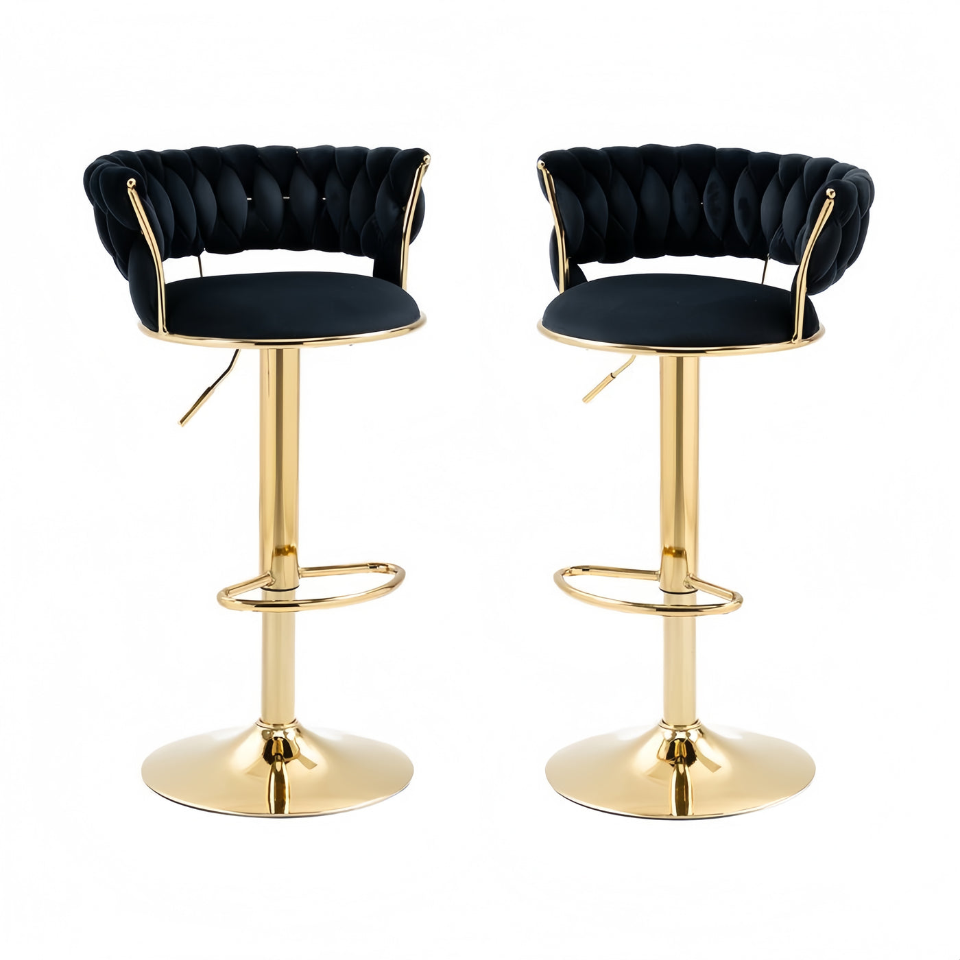 Black Velvet Swivel Bar Stool
