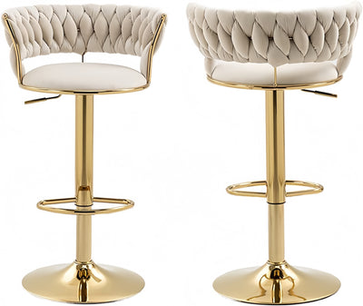 Cream Swivel Bar Stool